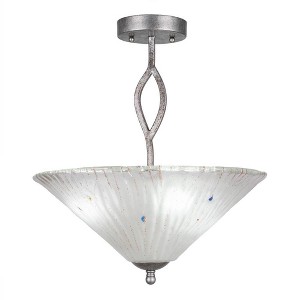 Toltec Lighting Revo 3 - Light Flush Mount in  Dark Granite with 16" Frosted Crystal Shade - 1 of 1