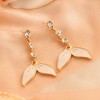SOHI Women's White Petal Drop Earrings - 2 of 3