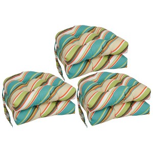 Blazing Needles, 16-inch Spun Polyester Outdoor U-shaped Tufted Chair Cushions (Set of 6) - 1 of 1