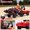 Green 24V Kids 3 In 1 Ride On Construction Vehicle Excavator Bulldozer Tractor With Remote Control Led Lights Music Usb And Safety Features Green - 4 of 4