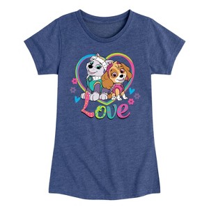 Girls' - Paw Patrol - Skye and Everest Love Fitted Short Sleeve Graphic T-Shirt - 1 of 4