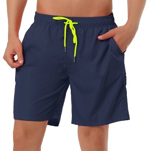 Lars Amadeus Men's Solid Beach Shorts Drawstring Surfing Mesh Lining Swimwear Board Shorts - 1 of 4