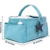 Folkulture Baby Diaper Caddy, Cotton Diaper Bag for Kids, Stylish Comfort Spacious Travel Essential Cart, Car Organizer for Diapers (Sky Blue - 15") - 2 of 4