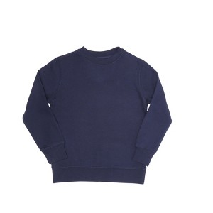 EVERYDAY KIDS Boys’ Navy Fleece Crewneck Sweatshirt; Boy’s Long Sleeve Pullover Shirt - Soft and Breathable Cotton/Poly Blend - 1 of 4