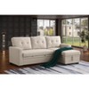 TiramisuBest Dark Gray Elegant Storage Sofa with Pull-Out Chaise, Twin Sleeper, Removable Cushions, Living Room Furniture - 4 of 4