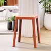 LeisureMod Tresse Stackable Dining Stool – Mid-Century Modern Square Backless Wicker-Top Seat Indoor Outdoor Use for Kitchen, Patio, Garden Set of 2 - 2 of 4