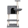 vidaXL Cat Tree Dark grey Engineered wood, plush, sisal Medium Modern - 4 of 4