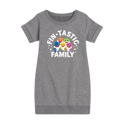 - Baby Shark - Fintastic Family Graphic Short Sleeve Fleece Dress