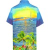 LA LEELA Men's Hawaiian Shirt Pocket Beach  X-Large Dolphin Blue - 2 of 4