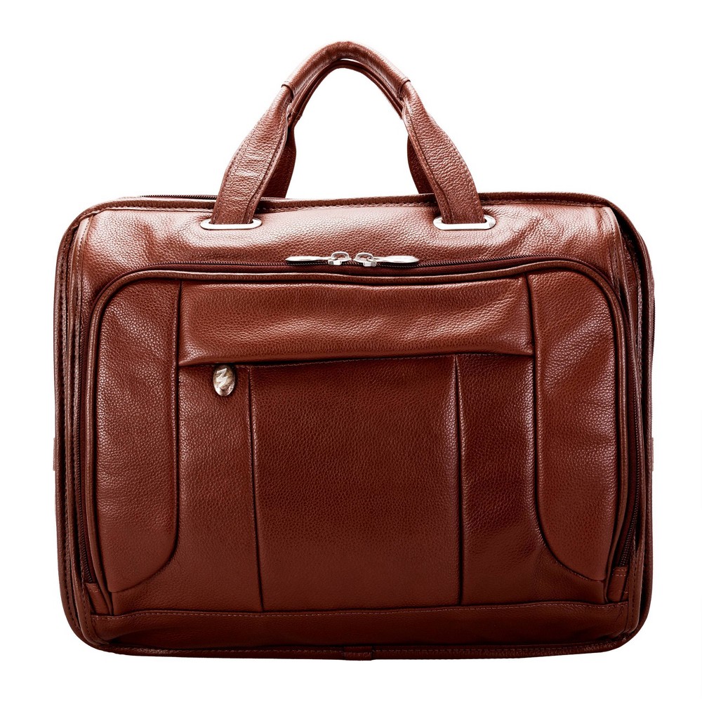 Photos - Business Briefcase McKlein 15" River West Pebble Grain Calfskin Leather Laptop Bag - Brown