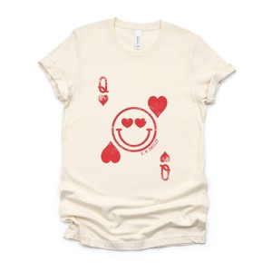 S.W.Smiley Queen of Hearts Distressed - Women's Short Sleeve Graphic T-Shirt - 1 of 4
