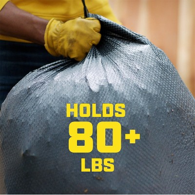 Glad ForceFlex Large Drawstring Black Trash Bags - 30gal/34ct: Solid Pattern, Extra Strong