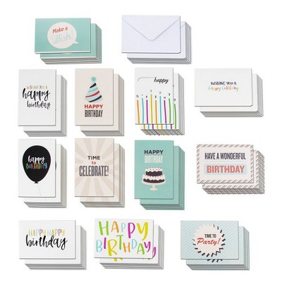 Happy Birthday Cards with Envelopes Value Set, 12 Designs (4 x 6 in, 120 Pack)