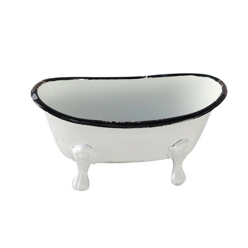 Foreside Home & Garden Foreside Mini Enamel Bathtub Soap Dish Black