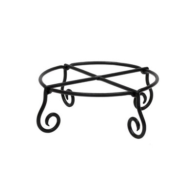 4" Small Short Piazza Iron Plant Stand Black Powder Coat Finish - Achla Designs