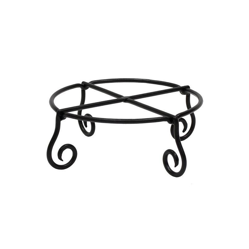 4&#34; Small Short Piazza Iron Plant Stand Black Powder Coat Finish - Achla Designs, 1 of 11