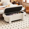 Lycvki 48 in. White Modern Storage Ottoman Bench - 2 of 4