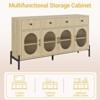 62 Inch Sideboard Buffet Cabinet with 4 Acrylic Doors & 3 Drawers, Adjustable Shelf Storage Cabinet for Dining Room, Living Room, Kitchen - 4 of 4