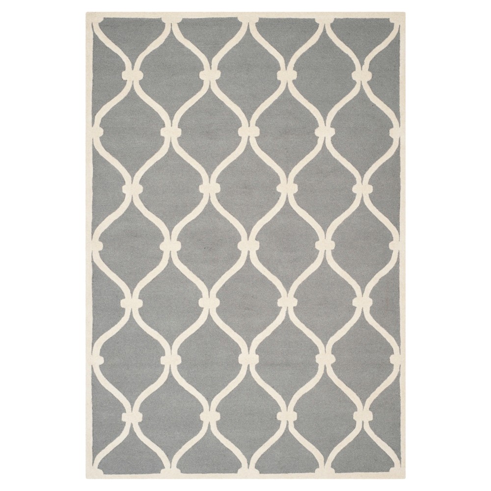 6'x9' Benson Area Rug Dark Gray/Ivory - Safavieh