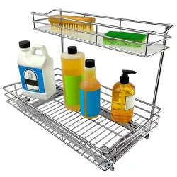 Lynk Professional 11.5" x 21" Slide Out Under Sink Cabinet Organizer - Pull Out Two Tier Sliding Shelf