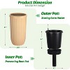 14.5 Inch Tall Planter Set of 2, Large Flower Pot with Water Monitoring Device and Hidden Wheels, Garden Pot for Living Room, Patio, Black - 4 of 4