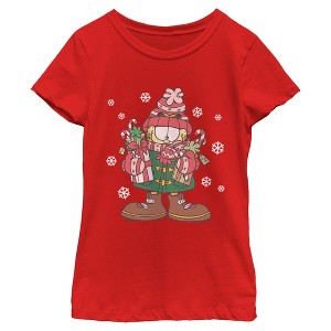 Girls Garfield Warm Cozy Season T Shirt - 1 of 4