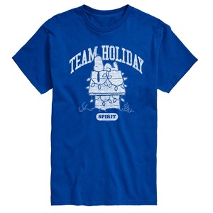 Men's - Peanuts - Snoopy Christmas Lights Dog House Team Holiday Spirit Short Sleeve Graphic T-Shirt - 1 of 4