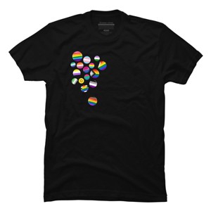 Adult Design By Humans Rainbow LBGTQIA+ Pride Badges By Roadhouse T-Shirt - 1 of 2