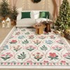 Lahome Pearl Velvet Washable Moroccan Floral Area Rug-Elegant Carpet for Living Room, Bedroom, or Office - 2 of 4