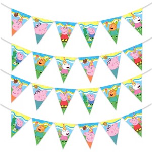 Treasures Gifted Peppa Pig Pennant Banner - Peppa Pig Party Supplies - 2 Pack - 1 of 4