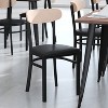 Emma and Oliver Industrial Dining Chair with Rolled Steel Frame and Solid Wood Seat - 500 lbs. Static Weight Capacity - 2 of 4