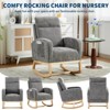 Modern Nursery Rocking Chair, Upholstered Glider Rocker with Side Pocket, Rocking Accent Armchair, Comfy Recliner Chair for Living Room Office - 3 of 4