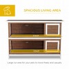 SKYONE 2-in-1 Brown Wooden Rabbit Hutch with Asphalt Roof, Dividers, 4 Doors & Pull-Out Trays for - 4 of 4