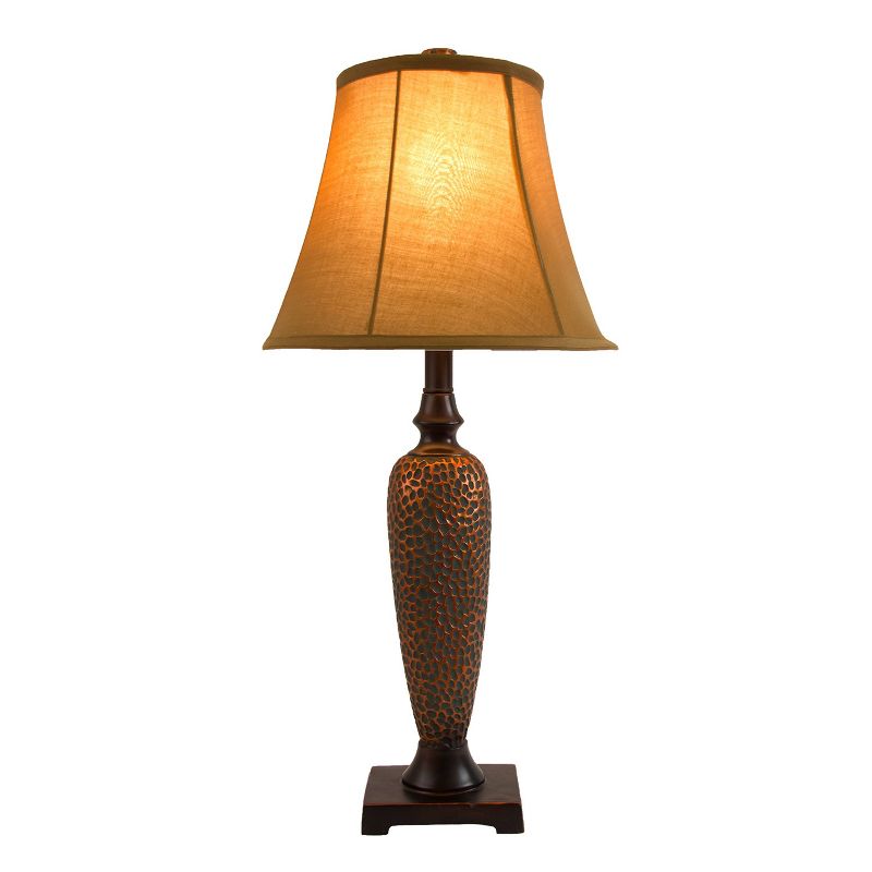 3pk Hammered Lamp Set (2 Table Lamps and 1 Floor Lamp) Bronze - Elegant Designs, 5 of 6