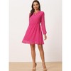 INSPIRE CHIC Women's Choker V Neck Vintage Flared Gilding Metallic Shiny Star A-Line Dress - 2 of 4