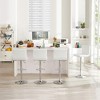 VECELO Set of 2/4 PU Leather Adjustable Bar Stools, Swivel Counter Chairs with Back - 2 of 4