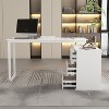 FUFU&GAGA White L-Shaped Computer Desk Rotatable Desktop Multifunctional Storage Office Essentials - 3 of 4