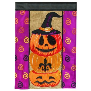 Jack-O-Lantern Fleur De Lis Orange 13 X 19 Polyester Outdoor Hanging Garden Flag - 1 of 2