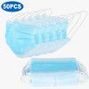 iMountek
 50Pcs 3-Layer Disposable Face Masks with Elastic Earloop, 95% Melt-Blown Filter, Sanitary Mask blue - 3 of 4