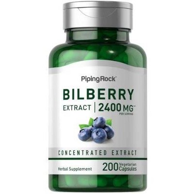 Piping Rock Bilberry Extract 2400mg | 200 Capsules