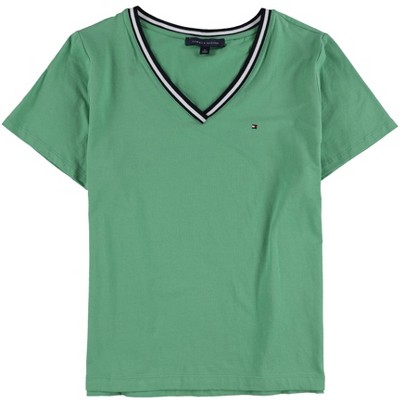 Tommy Hilfiger Womens Contrast Trim Basic T-Shirt