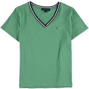 Tommy Hilfiger Womens Contrast Trim Basic T-Shirt - 1 of 2