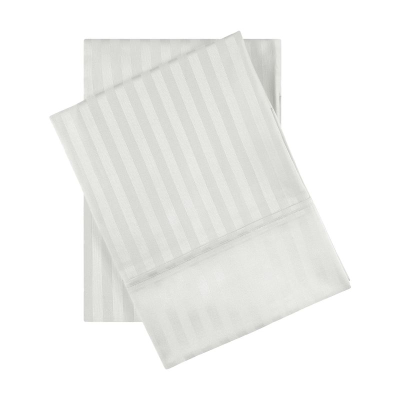 Premium 600-Thread Count Cotton Stripe 2-Piece Pillowcase Set by Blue Nile Mills, 1 of 4