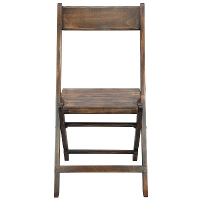 Antique Black Beechwood Slatted Folding Chair Set of 4