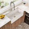 CASAINC 36'' Rectangular Single Bowl Fireclay Farmhouse Apron Kitchen Sink with Pulldown Faucet, White - 3 of 4