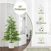 6FT Artificial Cedar Topiary Trees (Set of 2) - Outdoor & Indoor Faux Pine Cypress Plants for Home Front Door, Porch, Office - 3 of 4
