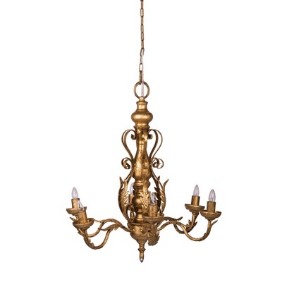 Classic Vintage Chandelier Gold/White - A&B Home