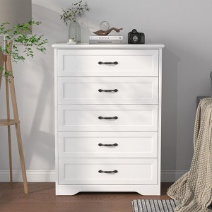 6-Drawer Wooden Dresser for Bedroom with Wide Metal Handles, Modern Farmhouse Style Chest of Drawers, Storage Organizer for Bedroom and Living Room - 1 of 4