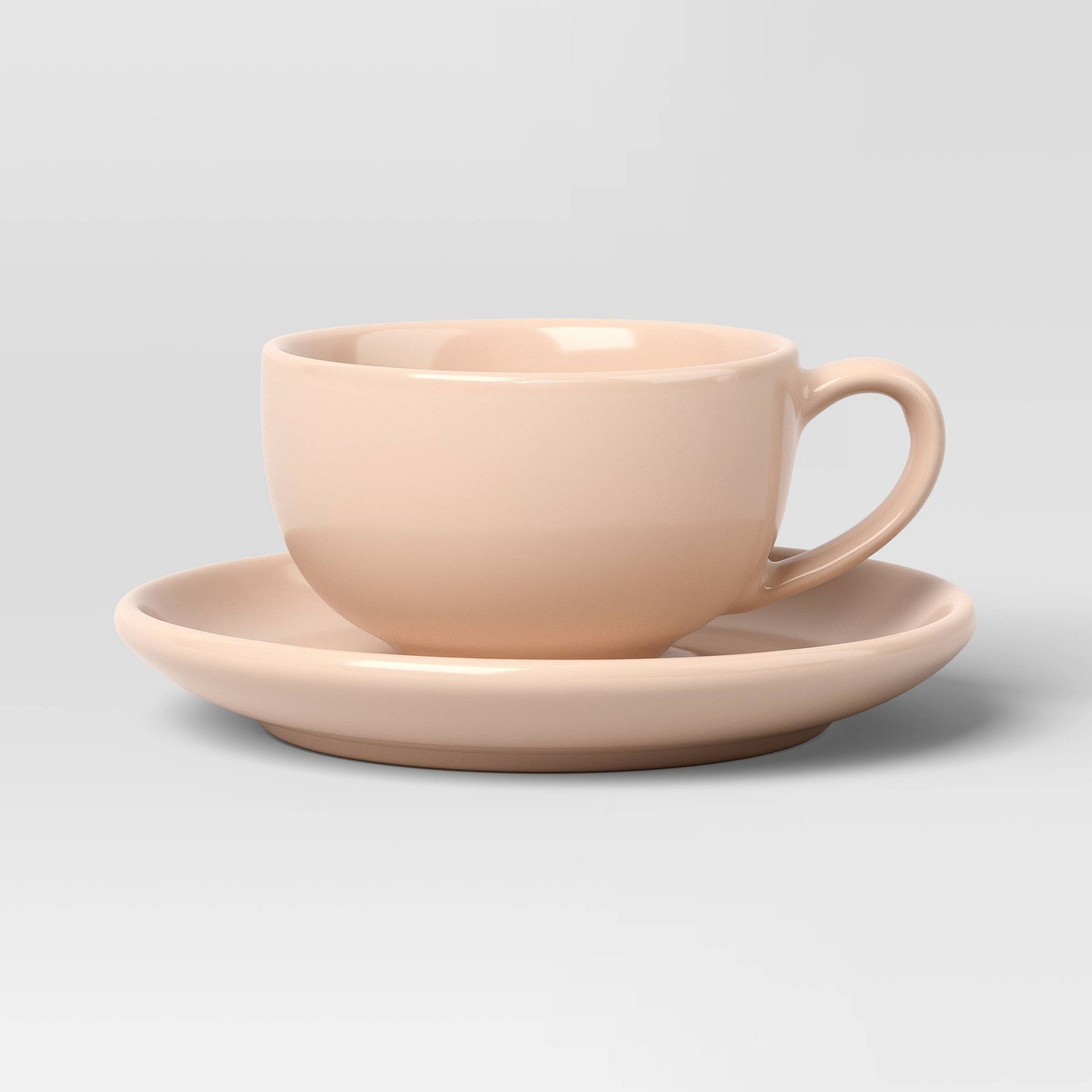 2pc 4.3 fl oz New Modern Coupe Espresso Mug with Saucer Pink - Threshold™