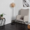 64" Cyndi Rattan Silverwood Floor Lamp (Includes LED Light Bulb) Black/Tan - Decor Therapy - image 3 of 3